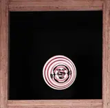 Frank Carpay for Crown Lynn, Small dish with abstracted face and concentric circle design