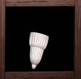Crown Lynn slip cast corner wall vase, Matt white, stepped fluted, Shape 487