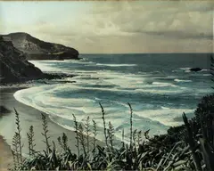 Coastal View by Whites Aviation, hand-coloured photograph, sold Sep 2007