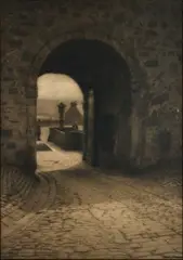 George Chance, The Entrance, Stirling Castle, gelatin silver print exposed through a textured screen