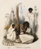 George French Angas, Na Horua or Tom Street, hand coloured lithograph, circa 1848