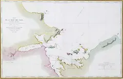 Louis Deuperrey, Map of the Bay of Islands, hand coloured print, 1894