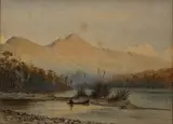 Thomas Selby Cousins, Lake Scene with Solitary Row Boat, watercolour