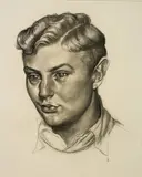 Christopher Perkins, Portrait of John Perkins, conte on paper, circa 1935