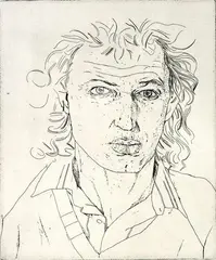 Self Portrait by Jeffrey Harris, etching, 6/10, sold Sep 2007