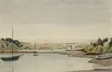 R.I Downie, Hobson Bay, Remuera, watercolour