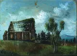 J. Brown, St Stephens Church, Parnell, oil on card