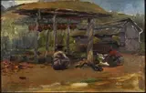 Horace Moore-Jones, The Marae, oil on board