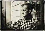 Gordon H. Brown, Set of five photographs of Colin McCahon: (1) Partridge Street: Colin McCahon in Profile., (2) Partridge Street: Colin McCahon., (3) Partridge Street: Colin McCahon, (4) Geraldine Home of the Late Mrs Ethel McCahon, Two Chairs., (5) Geraldine Home of the, gelatin silver prints. (1,2,3) 3/6. (4,5) 2/4