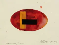 Measure/Black by Gretchen Albrecht, watercolour and collage on paper, sold Jun 2007