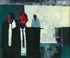 Garth Tapper, The Delegates, oil on board