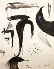Bill Hammond, Sing Writer, ink,acrylic and graphite on paper