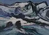 Basil Honour, Hills in Snow, acrylic on paper
