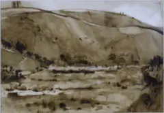 Allie Eagle, Untitled - Hillside, watercolour
