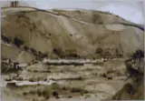 Allie Eagle, Untitled - Hillside, watercolour