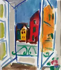 Dorothy Waters, From the Hotel Comogli, watercolour