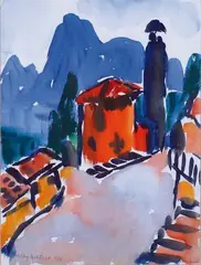 Dorothy Waters, Lake Lugano, watercolour