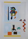 Gordon Crook, Totem with Kiwi Soul Bird, screenprint, 8/12