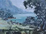 Peter Williams, Coastal View, oil on board