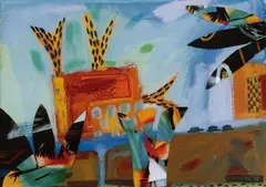 Jane Zusters, Eden: 1, watercolour, acrylic and photographic collage on paper