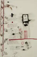 John Pule, From the Bond of Time, acrylic, ink and pastel on paper