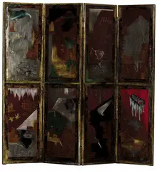 Bill Hammond, Restoration, oil and enamel on four panel screen