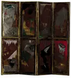 Bill Hammond, Restoration, oil and enamel on four panel screen