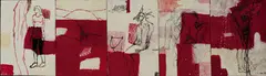 Untitled (Red) by Séraphine Pick, oil on canvasboard, five panels, sold May 2007
