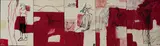 Séraphine Pick, Untitled (Red), oil on canvasboard, five panels