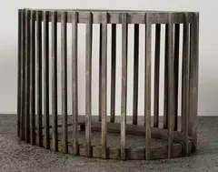 Side Table by David Trubridge, wych elm with s/steel screwed and plugged joints, sold May 2007