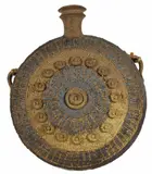 Peter Stichbury, earthenware discoid wall vase