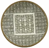 Steven Scholefield, earthenware dish, gold and white surfaced, high fired earthenware dish, impressed with Schoon's stamps