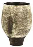 Hans Cooper, porcelain beaker vase, oxide pigmented earthenware with snakeskin texture and fluted walls. Restored