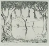 Pro Hart, Waltzing Matilda, 1977/82, Etching A/P