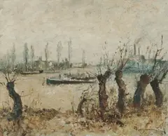 George Lawrence, Landscape, Holland, 1973, Oil on Board