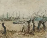 George Lawrence, Landscape, Holland, 1973, Oil on Board