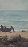 Lance Solomon, Fishermen, Oil on Canvas