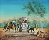 Max Mannix, The People You Meet on the Road, Oil on Canvas on Board