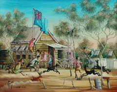 Max Mannix, Aussie Kids, Oil on Board