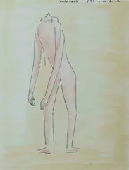 Charles Blackman, Unsacred Pose, 1986, Ink & W/Clr