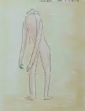 Charles Blackman, Unsacred Pose, 1986, Ink & W/Clr