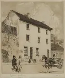 Lionel Lindsay, Officers' Quarters, Kent Street, 1912, Etching 21/50