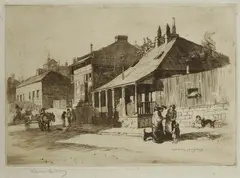 Non-Commissioned Officers' Quarters, Kent Street, Sydney by Lionel Lindsay, 1911, Etching ed. 30, sold Jul 2026