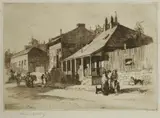 Lionel Lindsay, Non-Commissioned Officers' Quarters, Kent Street, Sydney, 1911, Etching ed. 30