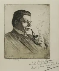 Portrait of Christopher Brennan by Lionel Lindsay, 1914, Etching, sold Jul 2026