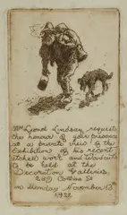 Swagman and Dog by Lionel Lindsay, 1922, Etching, sold Jul 2026