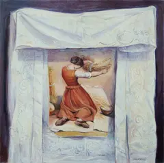 Wendy Stavrianos, Gathering Cloth, 2004, Oil on Linen