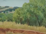 Henry Gibbons, Bush Camp, Oil on Panel