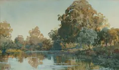 John Charles Allcot, Late Afternoon River Reflections, 1938, W/Clr & Gouache