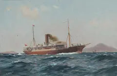 John Charles Allcot, SS Eastern, 1916, Oil on Board
